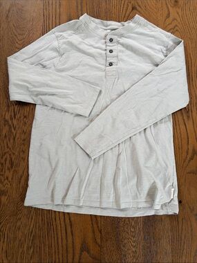 Zara boys Long-Sleeve Henley Shirt in Light Gray size 10